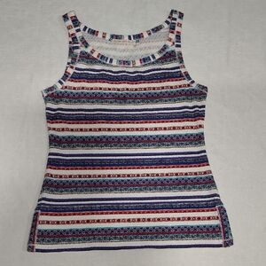Chelsea & Violet Striped Tank Top with Blue and Red Accents